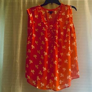3 FOR $15!!! Gap Orange and Bows Sheer Top